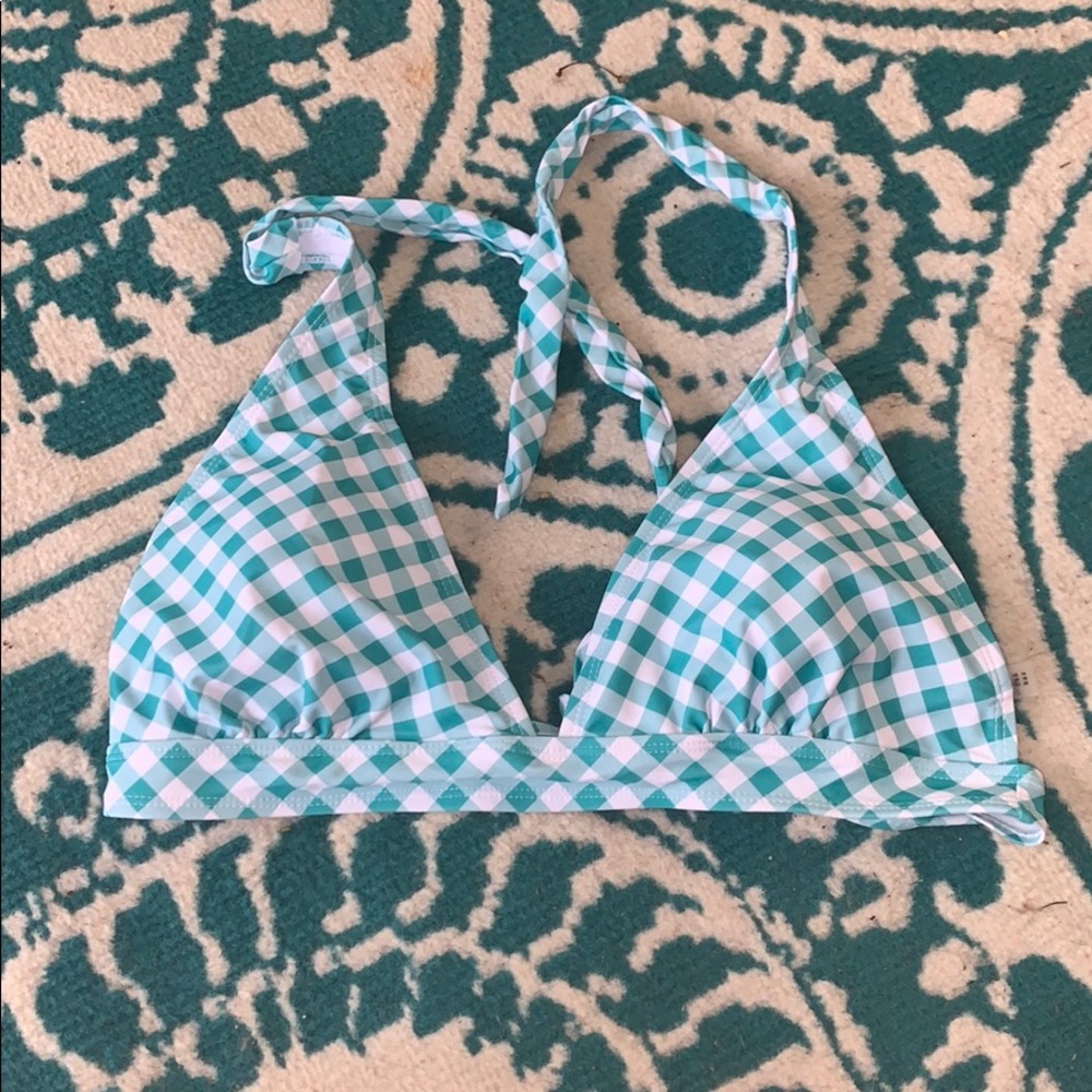 Plaid triangle bikini top